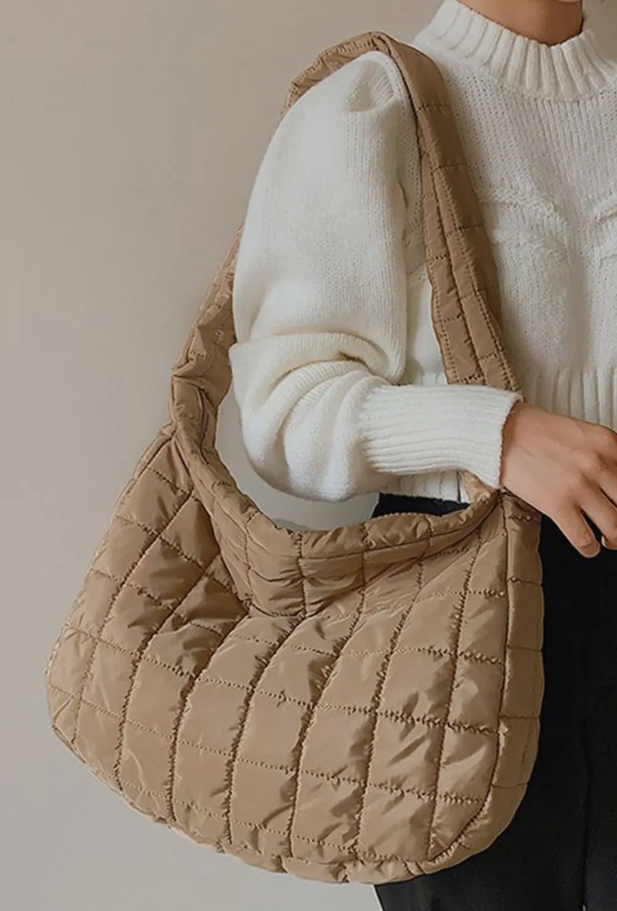 Tan Free People dupe bag