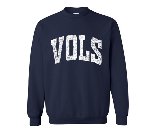 Preorder Navy distressed VOLS crewneck